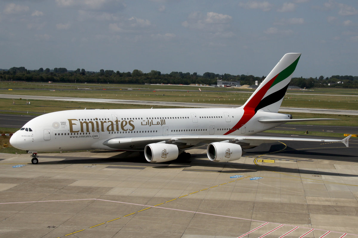 Emirates, A6-EOR, Airbus, A 380-861, DUS-EDDL, Düsseldorf, 21.08.2019, Germany 