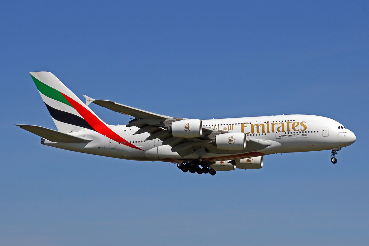 Emirates, A6-EUA, Airbus A380-861, msn: 211, 18.April 2022, ZRH Zürich, Switzerland.
