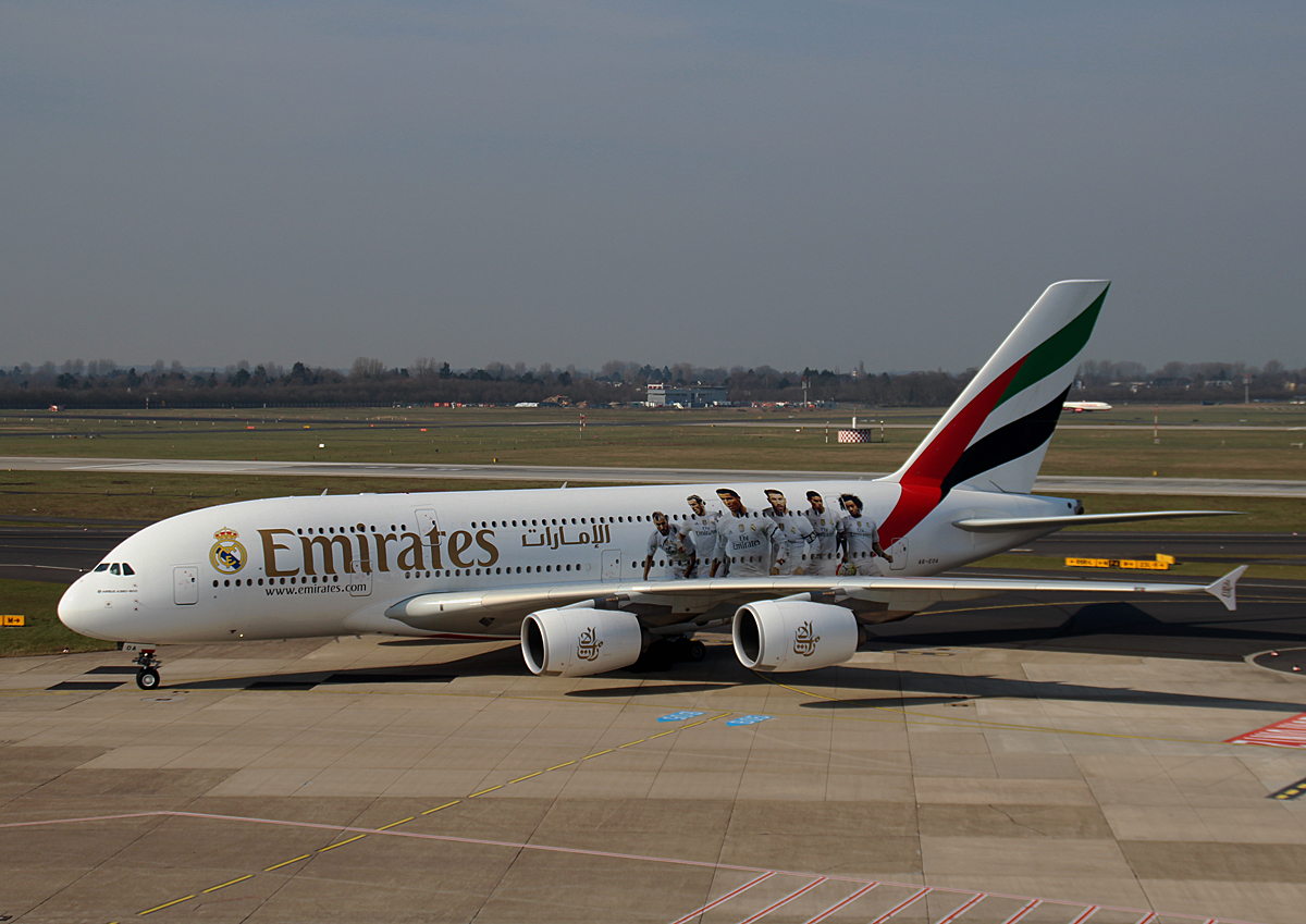 Emirates, Airbus A 380-861, A6-EOA, DUS, 10.03.2016