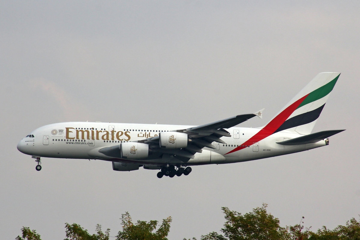 Emirates Airlines, A6-EDK, Airbus A380-861, msn: 030, 15.Oktober 2018, MXP Milano-Malpensa, Italy.