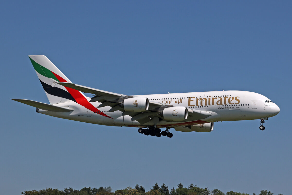 Emirates Airlines, A6-EDS, Airbus A380-861, msn: 86, 11.August 2023, ZRH Zürich, Switzerland.