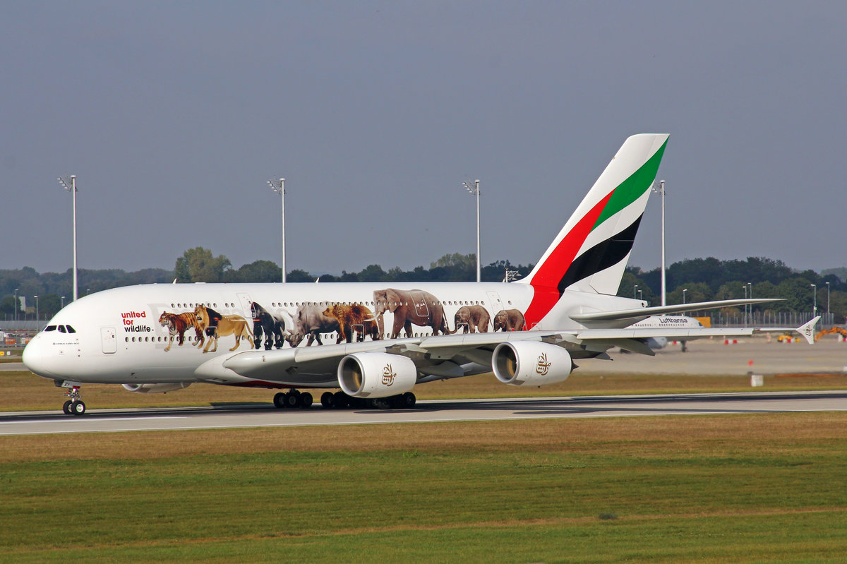 Emirates Airlines, A6-EEI, Airbus A380-861, 25.September 2016, MUC München, Germany.