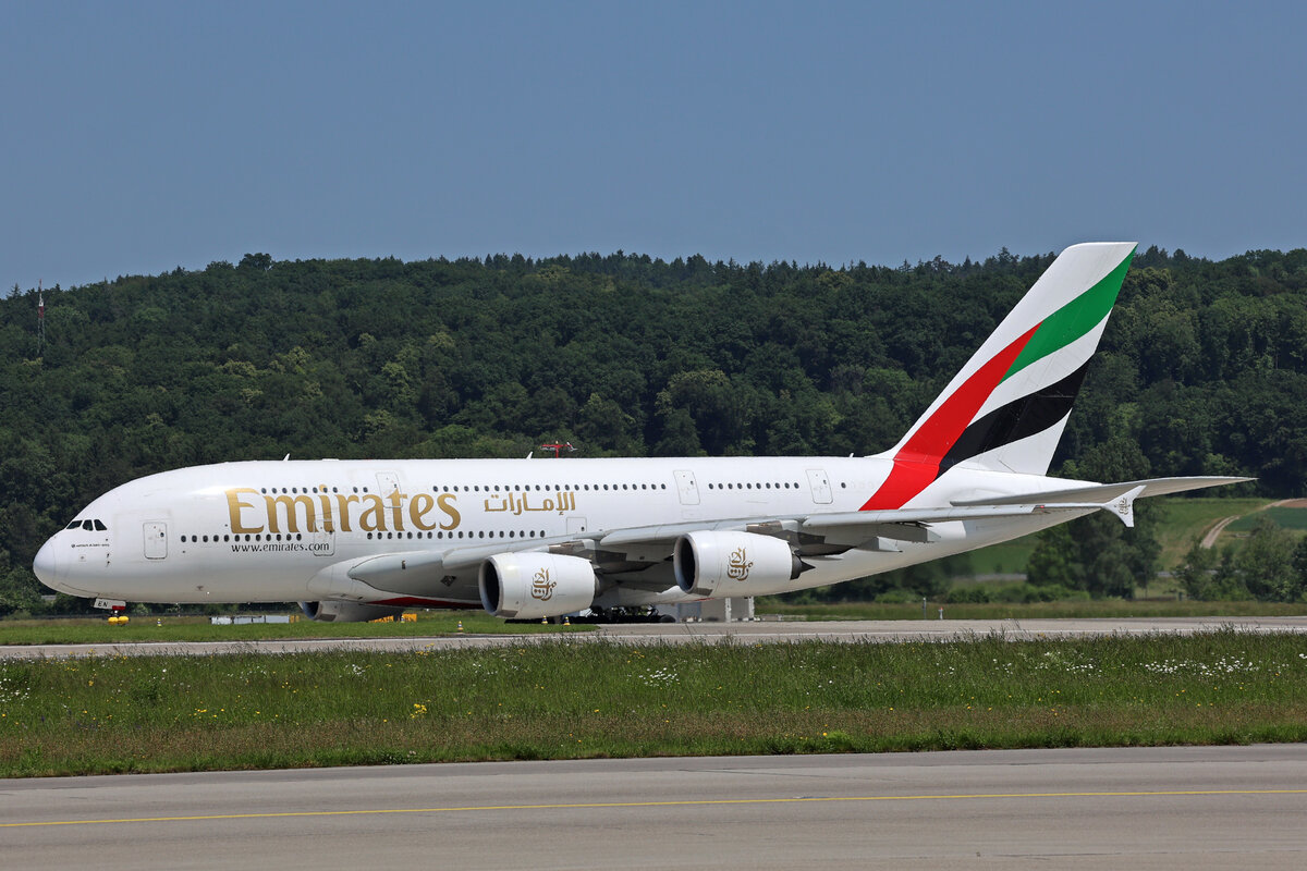 Emirates Airlines, A6-EEN, Airbus A380-861, msn: 135, 29.Mai 2023, ZRH Zürich, Switzerland.