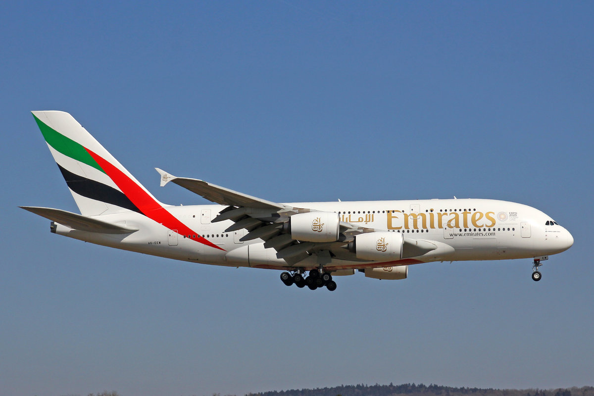 Emirates Airlines, A6-EEW, Airbus A380-861, msn: 153, 24.März 2018, ZRH Zürich, Switzerland.