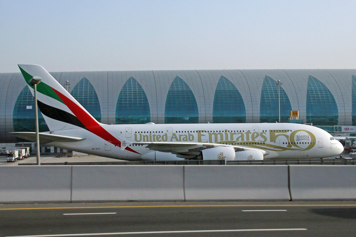 Emirates Airlines, A6-EEX, Airbus A380-861, msn: 154, 06.Februar 2022, DXB Dubai, VAE.