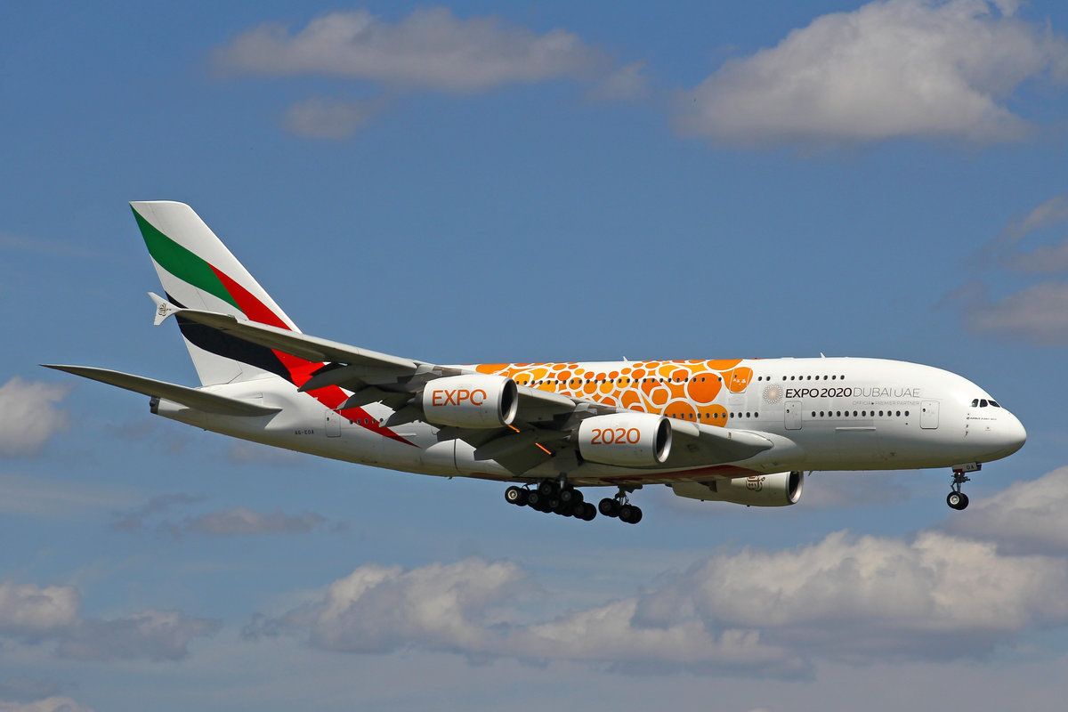 Emirates Airlines, A6-EOA, Airbus A380-861, msn: 159, 01.August 2019, ZRH Zürich, Switzerland.