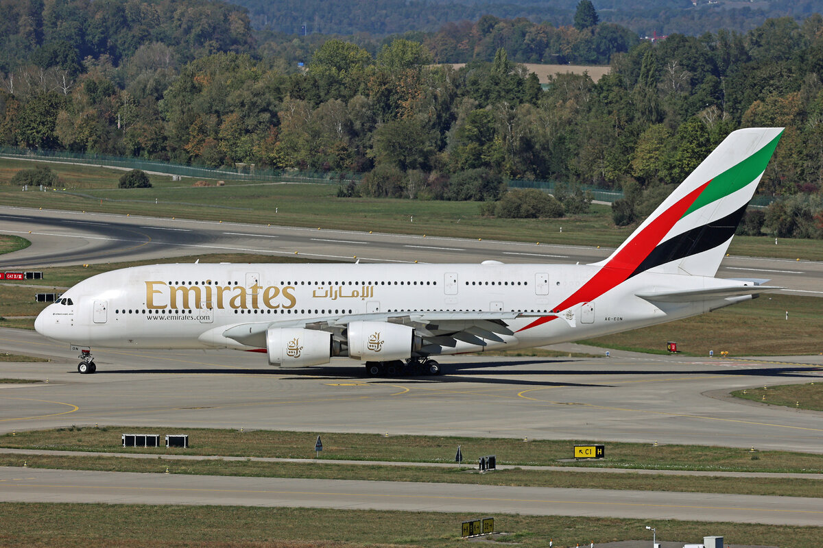 Emirates Airlines, A6-EON, Airbus A380-861, msn: 181, 26.September 2026, ZRH Z�rich, Switzerland.