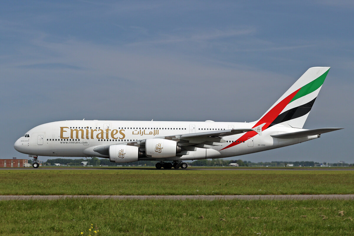 Emirates Airlines, A6-EOO, Airbus A380-861, msn: 190, 18.Mai 2023, AMS Amsterdam, Netherlands.