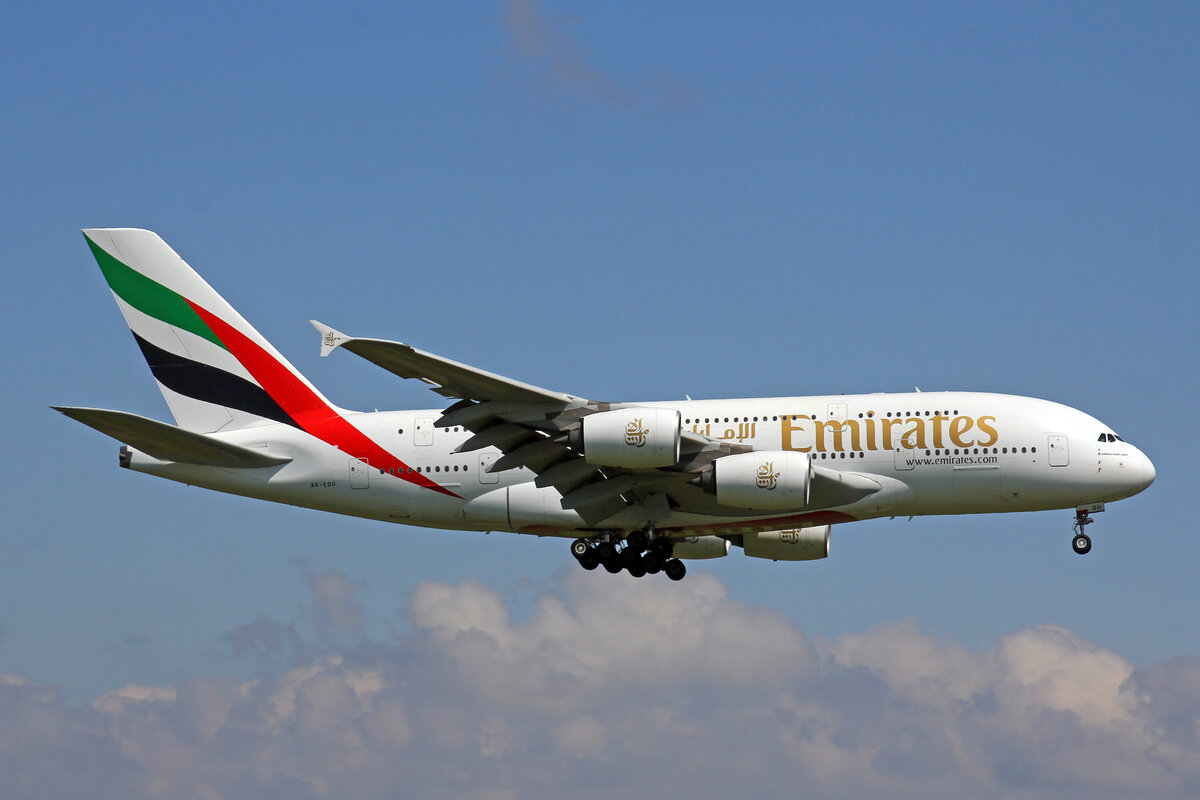 Emirates Airlines, A6-EOU, Airbus A380-861, msn: 205, 01.Mai 2022, ZRH Zürich, Switzerland.
