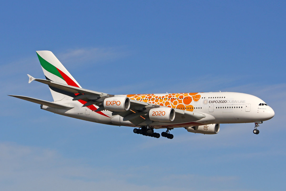 Emirates Airlines, A6-EOV, Airbus A380-861, msn: 206, 22.Februar 2020, ZRH Zürich, Switzerland.