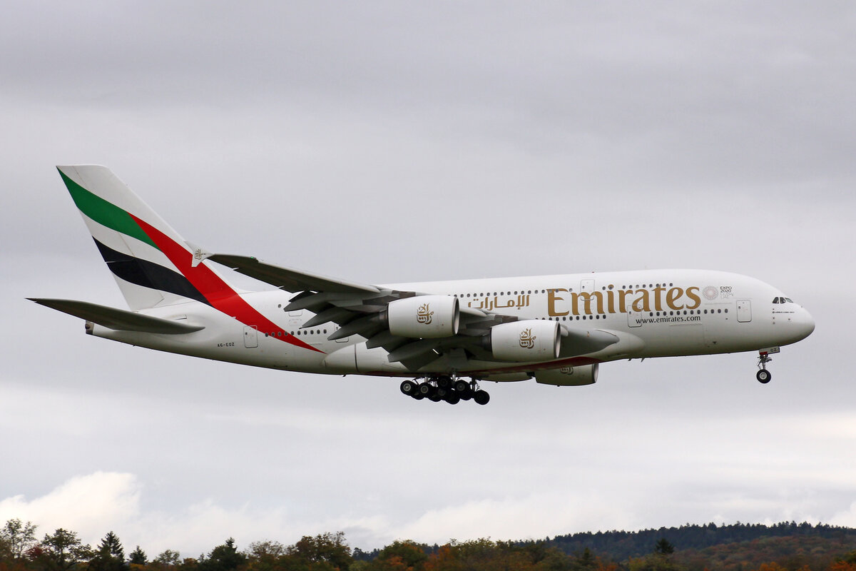 Emirates Airlines, A6-EOZ, Airbus A380-861, msn: 210, 22.Oktober 2021, ZRH Zürich, Switzerland.