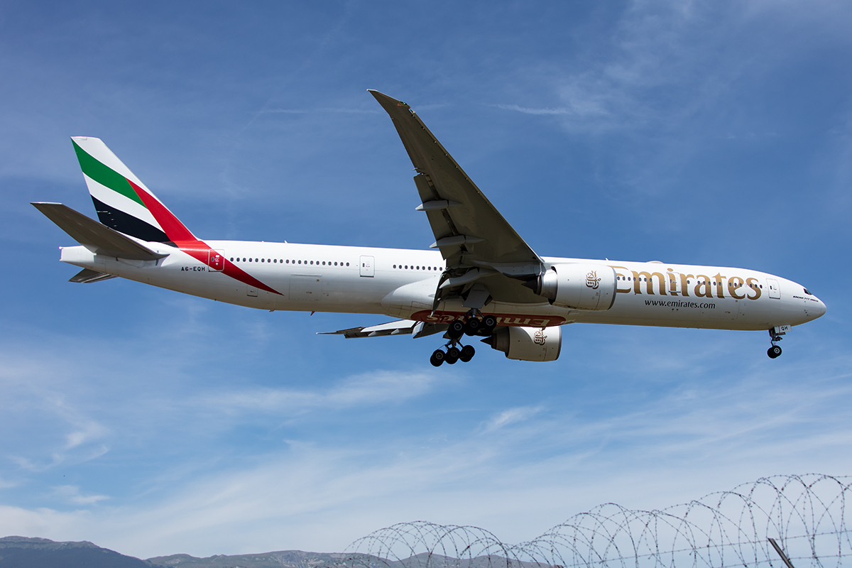 Emirates Airlines, A6-EQH, Boeing, B777-31H-ER, 01.08.2019, GVA, Geneve, Switzerland




