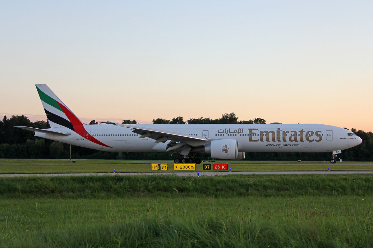 Emirates Airlines, A6-EQN, Boeing B777-31HER, msn: 42362/1564, 24.August 2025, ZRH Zürich, Switzerland.