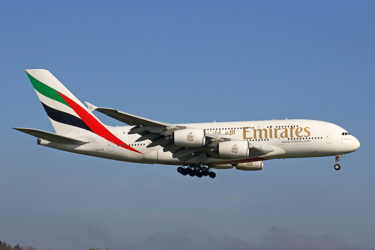Emirates Airlines, A6-EUB, Airbus A380-861, msn: 213, 26,Oktober 2019, ZRH Zürich, Switzerland.