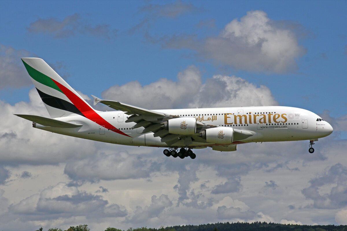 Emirates Airlines, A6-EUC, Airbus A380-861, msn: 214, 11.Juli 2021, ZRH Zürich, Switzerland.