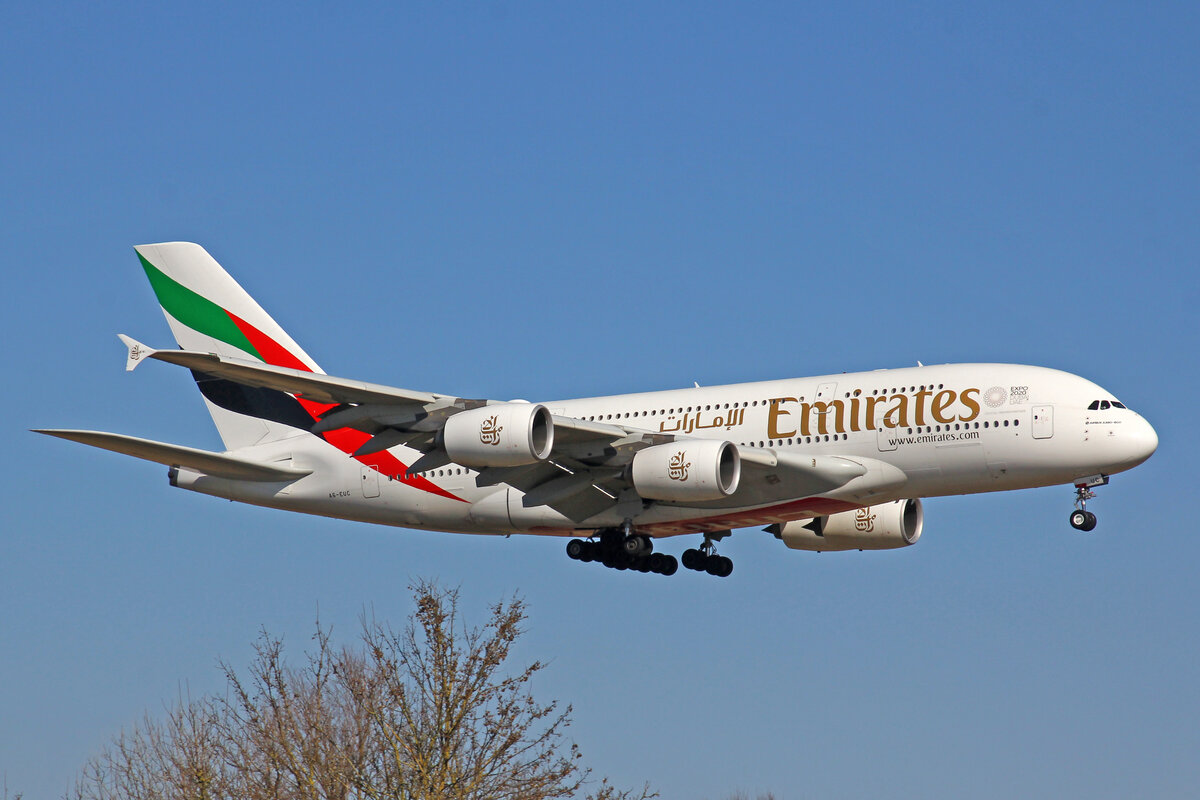 Emirates Airlines, A6-EUC, Airbus A380-861, msn: 214, 27.Februar 2022, ZRH Zürich, Switzerland.