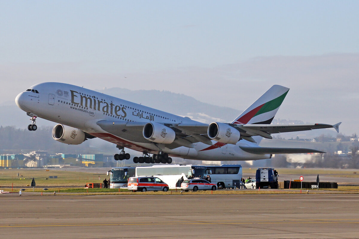 Emirates Airlines, A6-EUD, Airbus A380-861, msn: 216, 16.Januar 2022, ZRH Zürich, Switzerland.