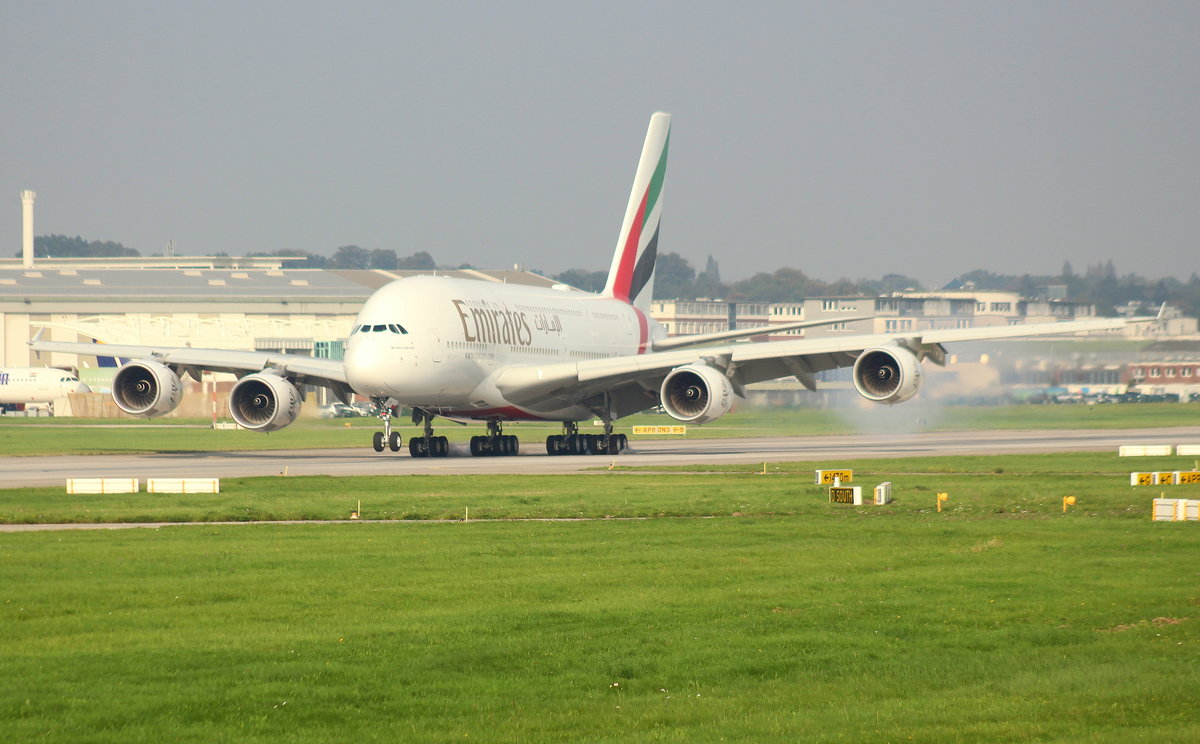 Emirates, F-WWAP, Reg. A6-EUT, MSN 0236, Airbus A 380-842,29.09.2017, XFW-EDHI, Hamburg-Finkenwerder, Germany (Testflug F2)