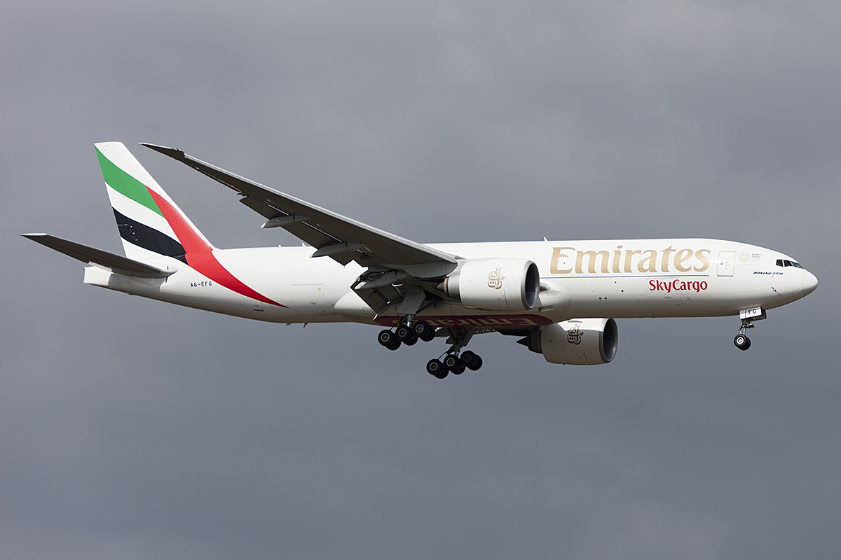 Emirates Sky Cargo, A6-EFG, Boeing, B777-F1H, 24.03.2018, FRA, Frankfurt, Germany 


