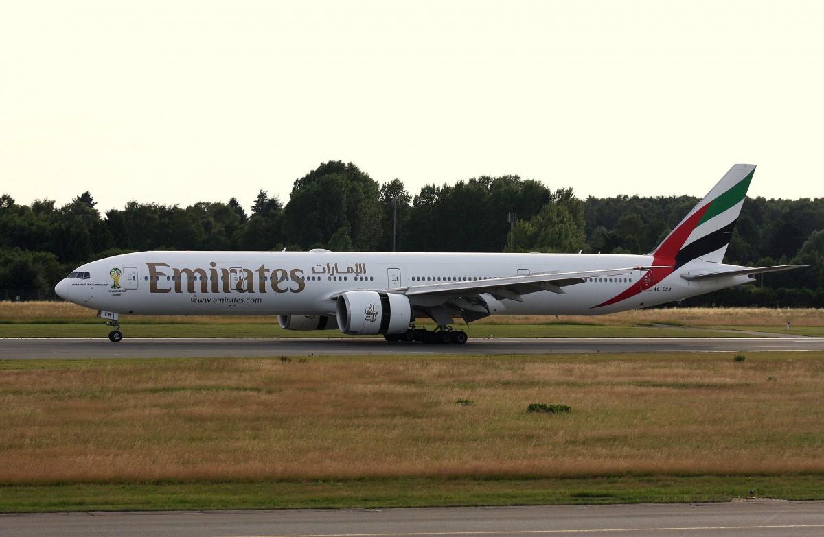 Emirates,A6-ECM,(c/n 37703),Boeing 777-36N(ER),06.07.2014,HAM-EDDH,Hamburg,Germany(Sticker:FIFA WM 2014 Brasil)