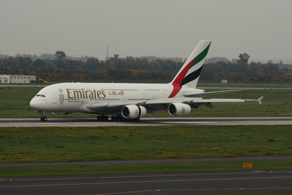 Emirates,A6-EEA,(c/n 0108),Airbus A380-861, 24.10.2015,DUS-EDDL,Düsseldorf,Germany(Sticker:Expo 2020 Dubai UAE)
