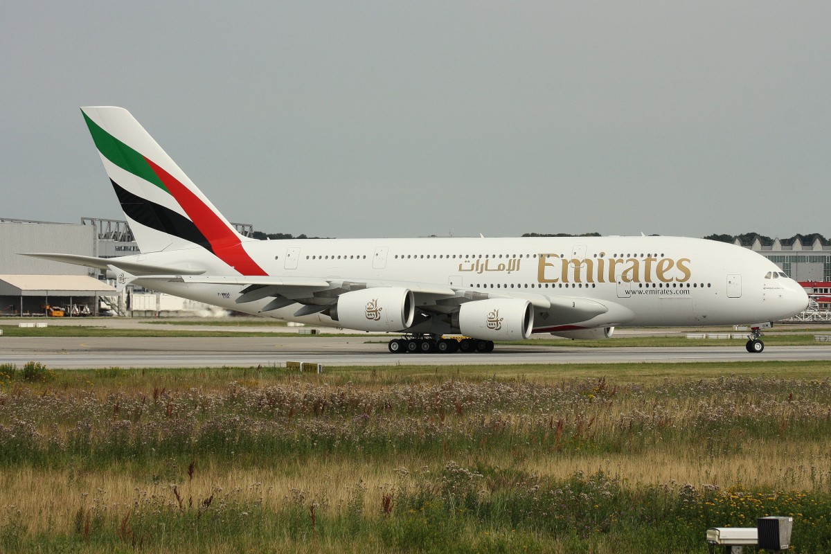 Emirates,F-WWAK,Reg.A6-EON,(c/n 0188),Airbus A380-861,24.07.2015,XFW-EDHI,Hamburg-Finkenwerder,Germany