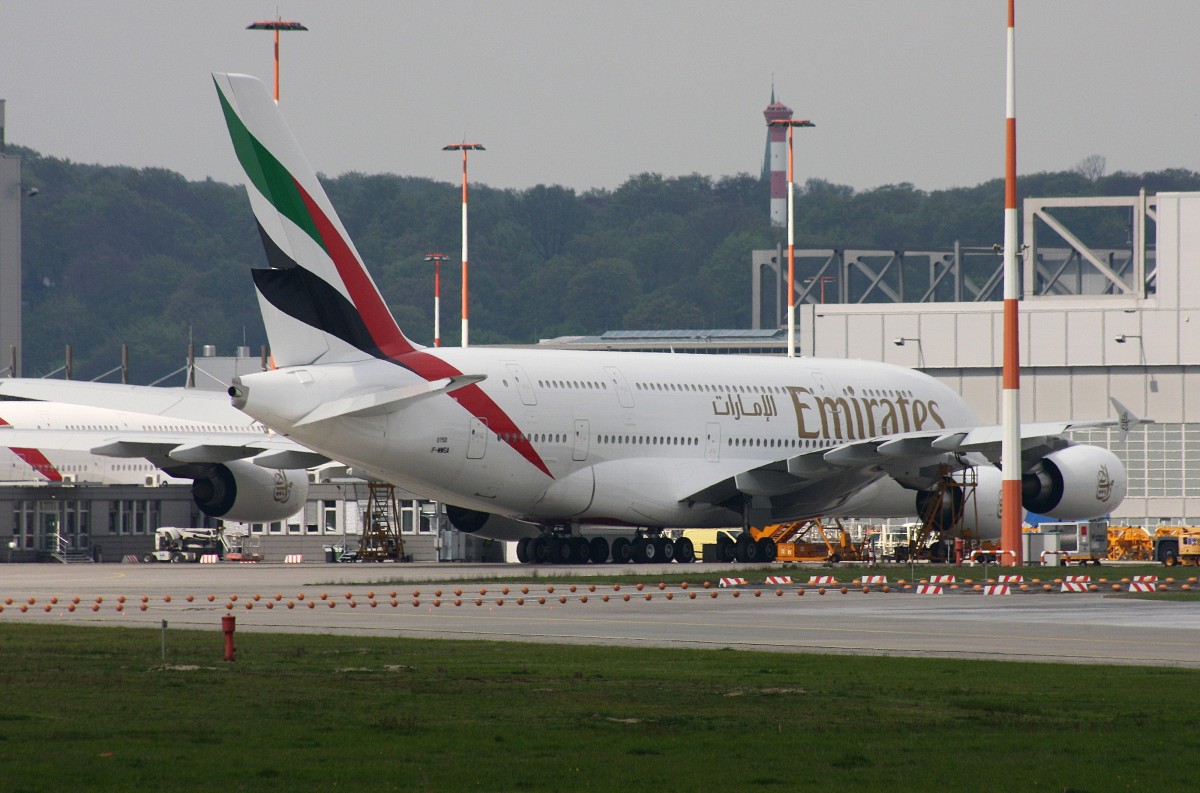 EMIRATES,F-WWSA,Reg.A6-EEV,(c/n0150),Airbus A380-861,22.04.2014,XFW-EDHI,Hamburg-Finkenwerder,Germany