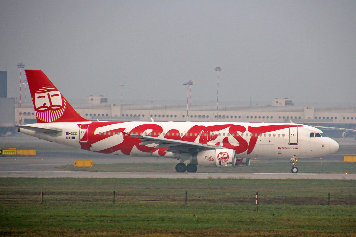 Ernest Airlines, EI-GCC, Airbus A320-233, msn: 2044, 16.Oktober 2018, MXP Milano-Malpensa, Italy.
