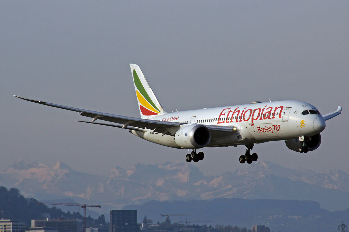 Ethiopian Airlines, ET-AOS, Boeing B787-860, msn: 34747/75,  Lucy , 10.April 2023, ZRH Zürich, Switzerland.