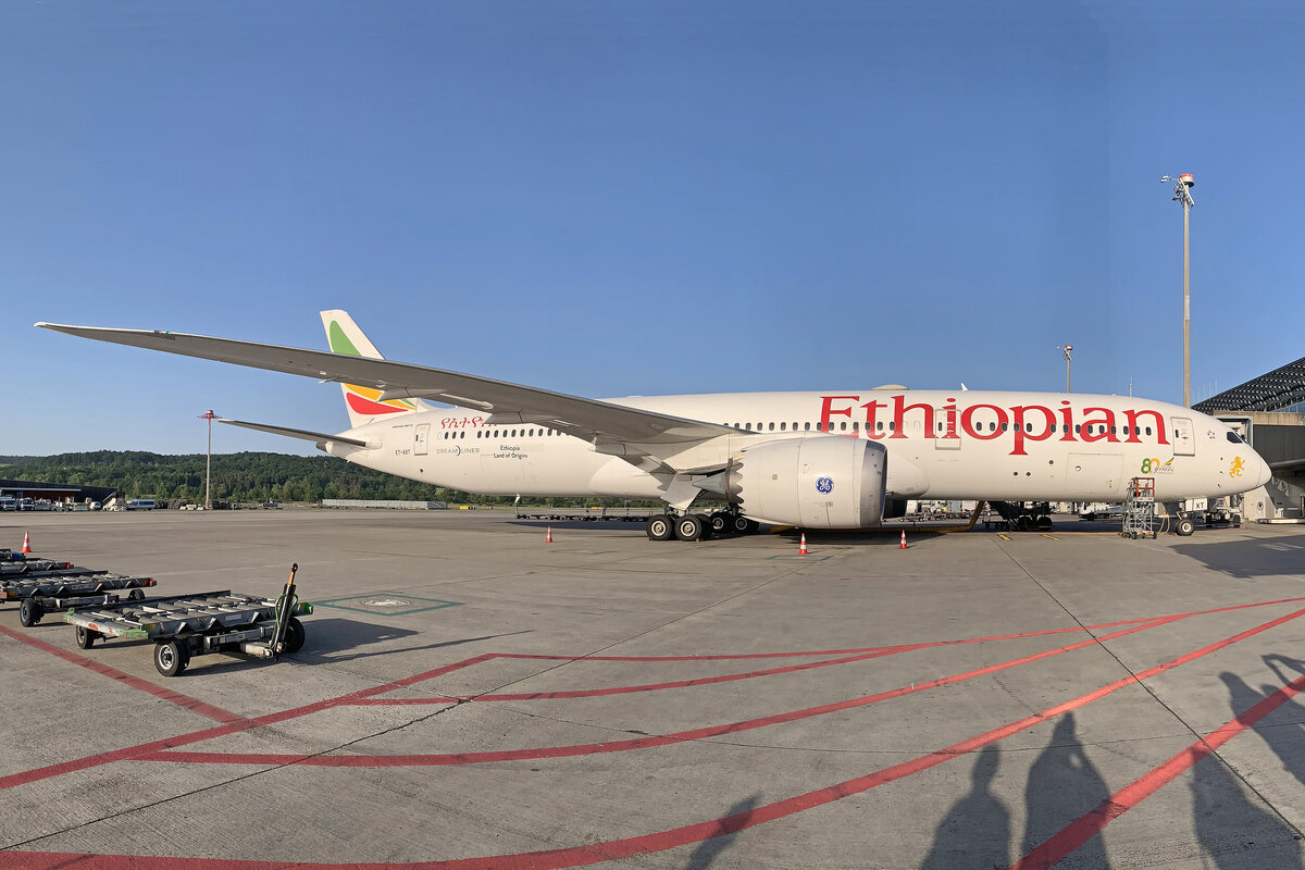Ethiopian Airlines, ET-AXT, Boeing B787-9, msn: 65098/1127,  80th Years , 25.Mai 2026, ZRH Z�rich, Switzerland.