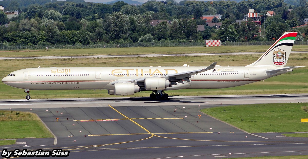 ETIHAD A340-600 A6-EHI @ Dusseldorf Airport. 1.7.15