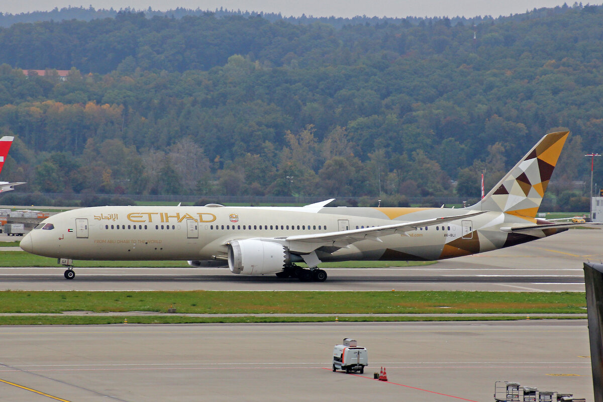 Etihad Airways, A6-BLI, Boeing B787-9, msn: 39655/459, 10.Oktober 2022, ZRH Zürich, Switzerland.