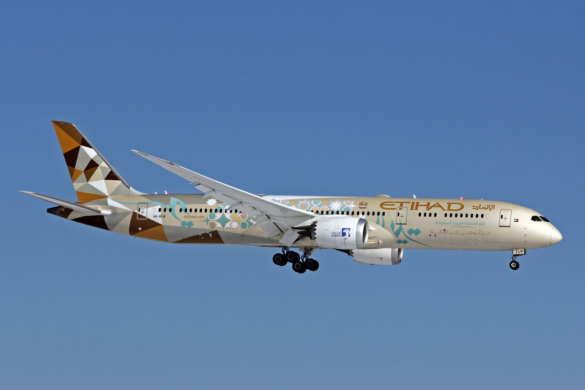 Etihad Airways, A6-BLN, Boeing 787-9, msn: 39659/569,  Choose Saudi Arabia , 13.Februar 2021, ZRH Zürich, Switzerland.