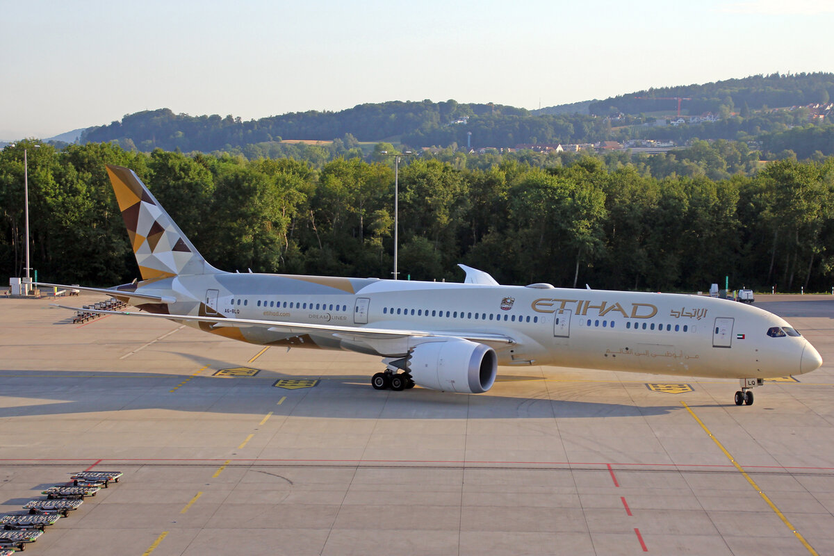 Etihad Airways, A6-BLQ, Boeing b787-9, msn: 39661/606, 30.Juli 2022, ZRH Zürich, Switzerland.