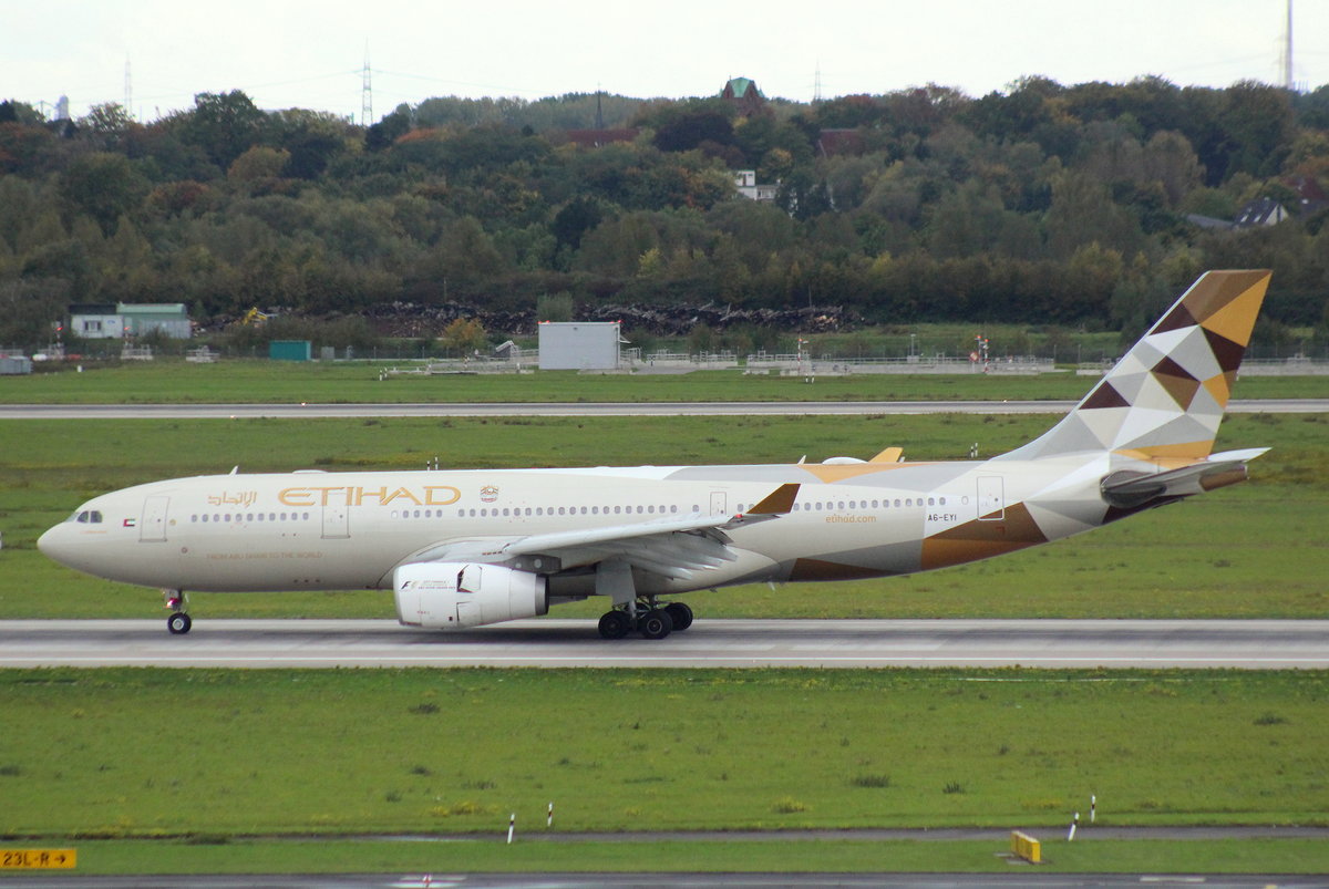 Etihad Airways, A6-EYI, MSN 730, Airbus A 330-243,08.10.2017, DUS-EDDL, Düsseldorf, Germany 