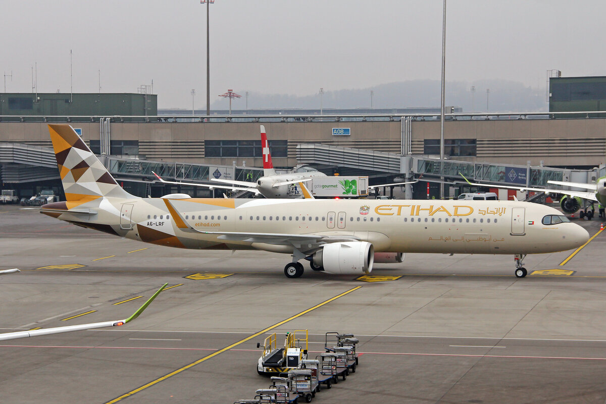 Etihad Airways, A6-LRF, Airbus A321-251XLR, msn: 12712, 19.Januar 2026, ZRH Zürich, Switzerland.