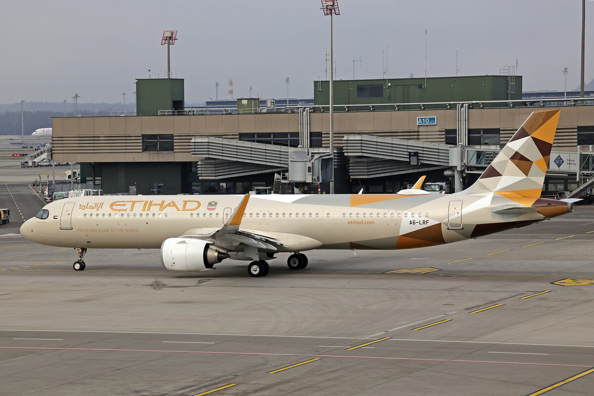 Etihad Airways, A6-LRF, Airbus A321-251XLR, msn: 12712, 19.Januar 2026, ZRH Zürich, Switzerland.