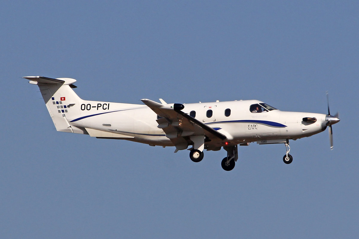European Aircraft Privat Club, OO-PCI, Pilatus PC-12/47E, msn: 1380, 21.Februar 2019, ZRH Zürich, Switzerland.