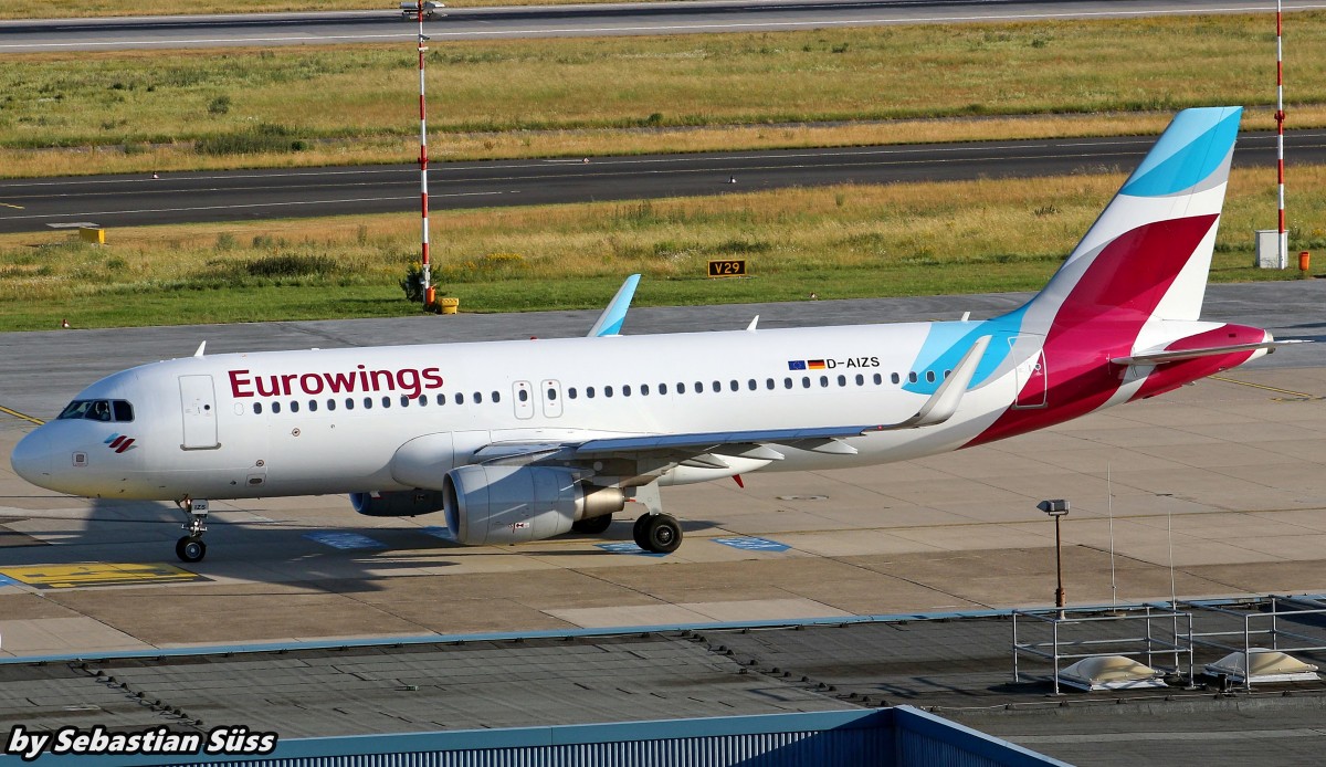 Eurowings A320SL D-AIZS at Dusseldorf Airport. 16.6.15