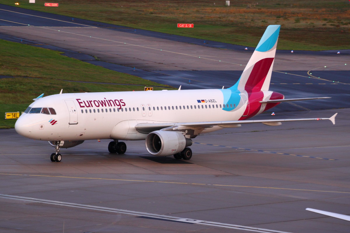 Eurowings, Airbus A320-216, D-ABZL. Köln-Bonn (CGN/EDDK) am 05.11.2017.
