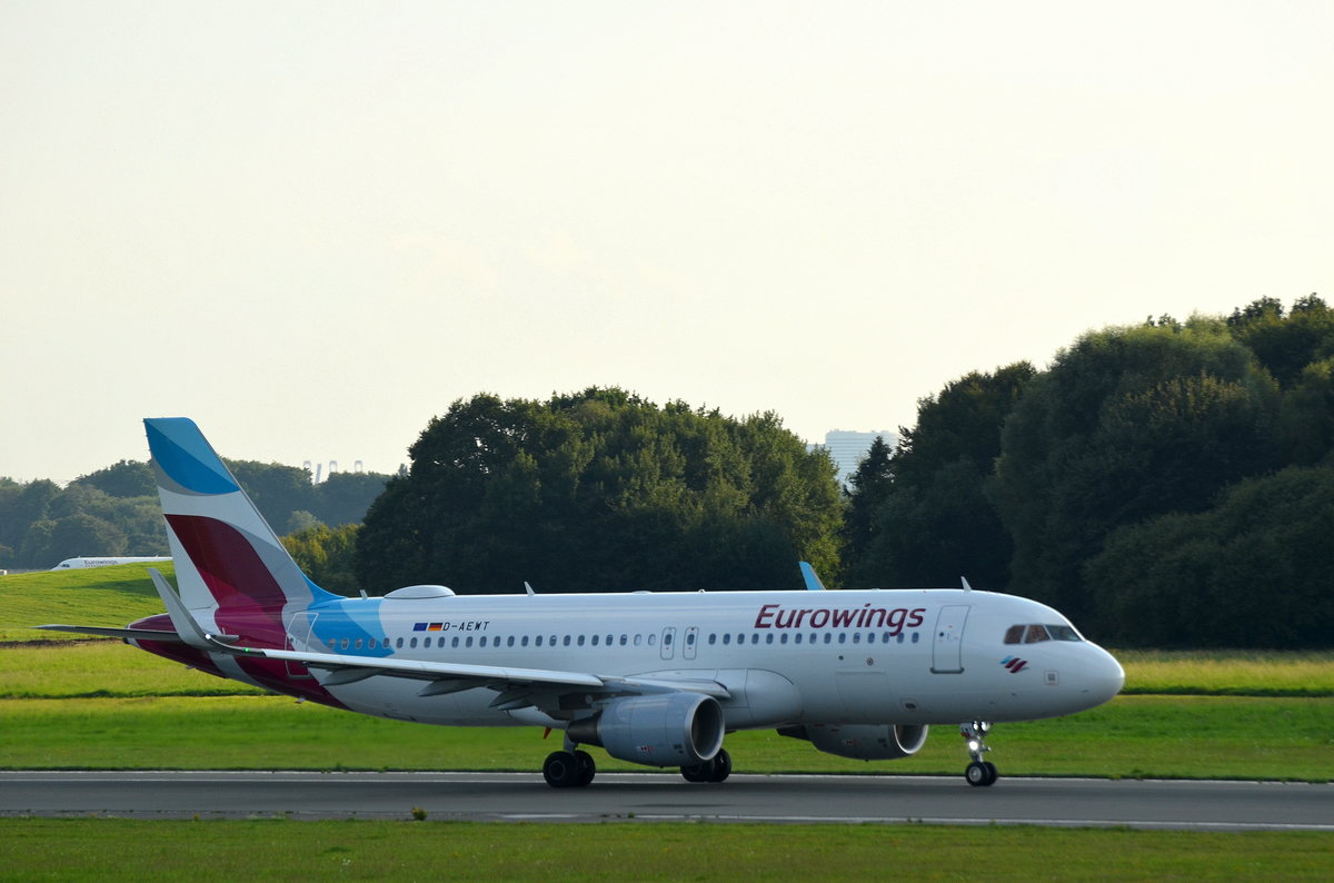 Eurowings Airbus A320 D-AEWT beim Start vom Airport Hamburg Helmut Schmidt am 28.08.17