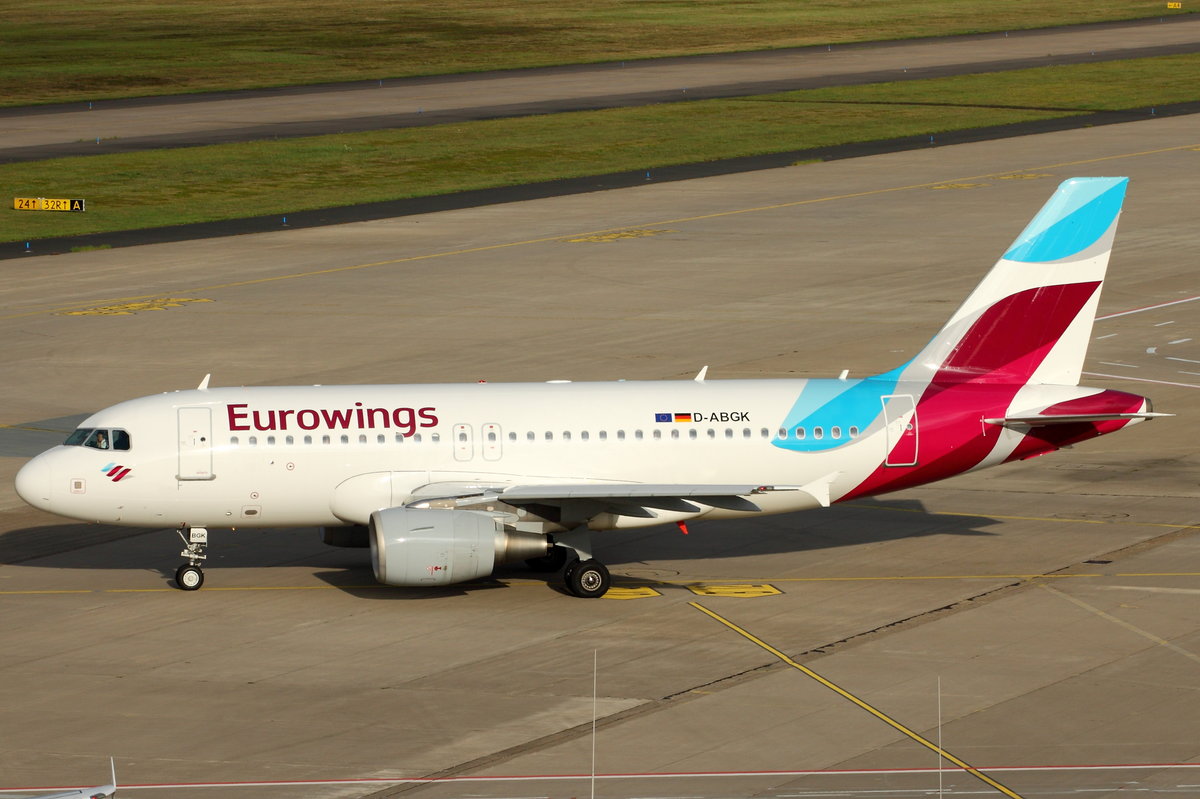 Eurowings, D-ABGK, Airbus A319-112. Köln-Bonn (CGN/EDDK) am 16.07.2017.