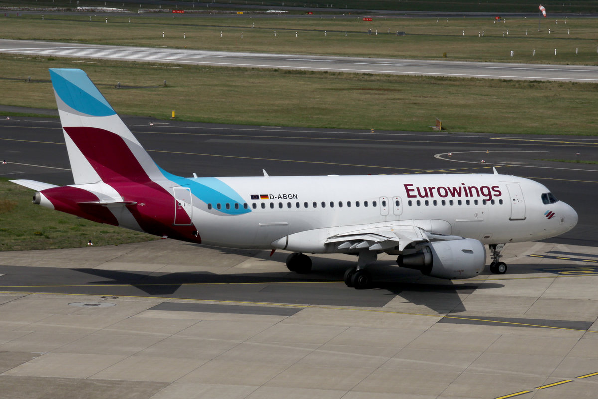 Eurowings, D-ABGN, Airbus, A 319-112, DUS-EDDL, Düsseldorf, 21.08.2019, Germany 