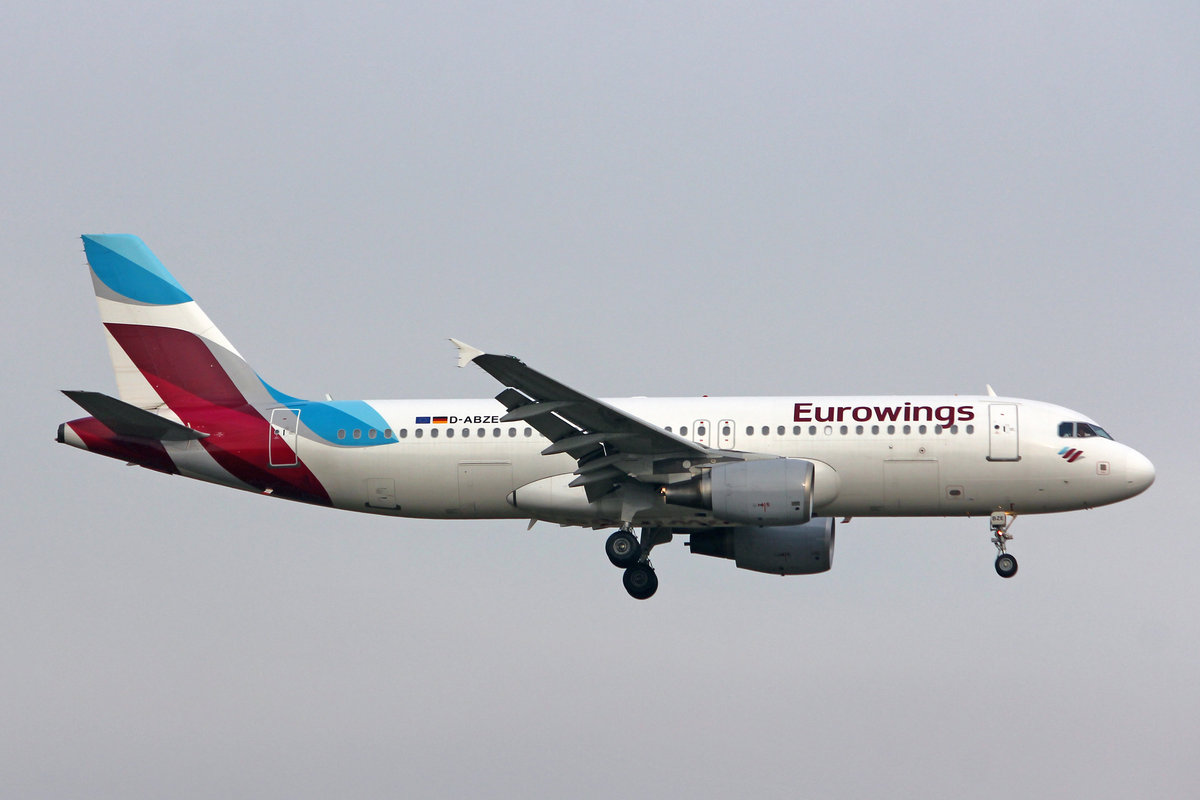 Eurowings, D-ABZE, Airbus A320-216, msn: 3464, 23.Januar 2019, ZRH Zürich, Switzerland.