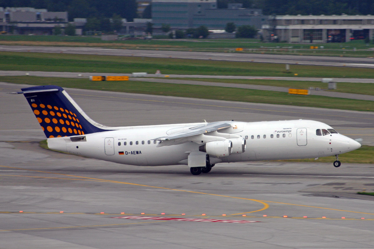 Eurowings, D-AEWA, BAe 146-300, msn: E3163,  07.Juli 2006, ZRH Zürich, Switzerland.