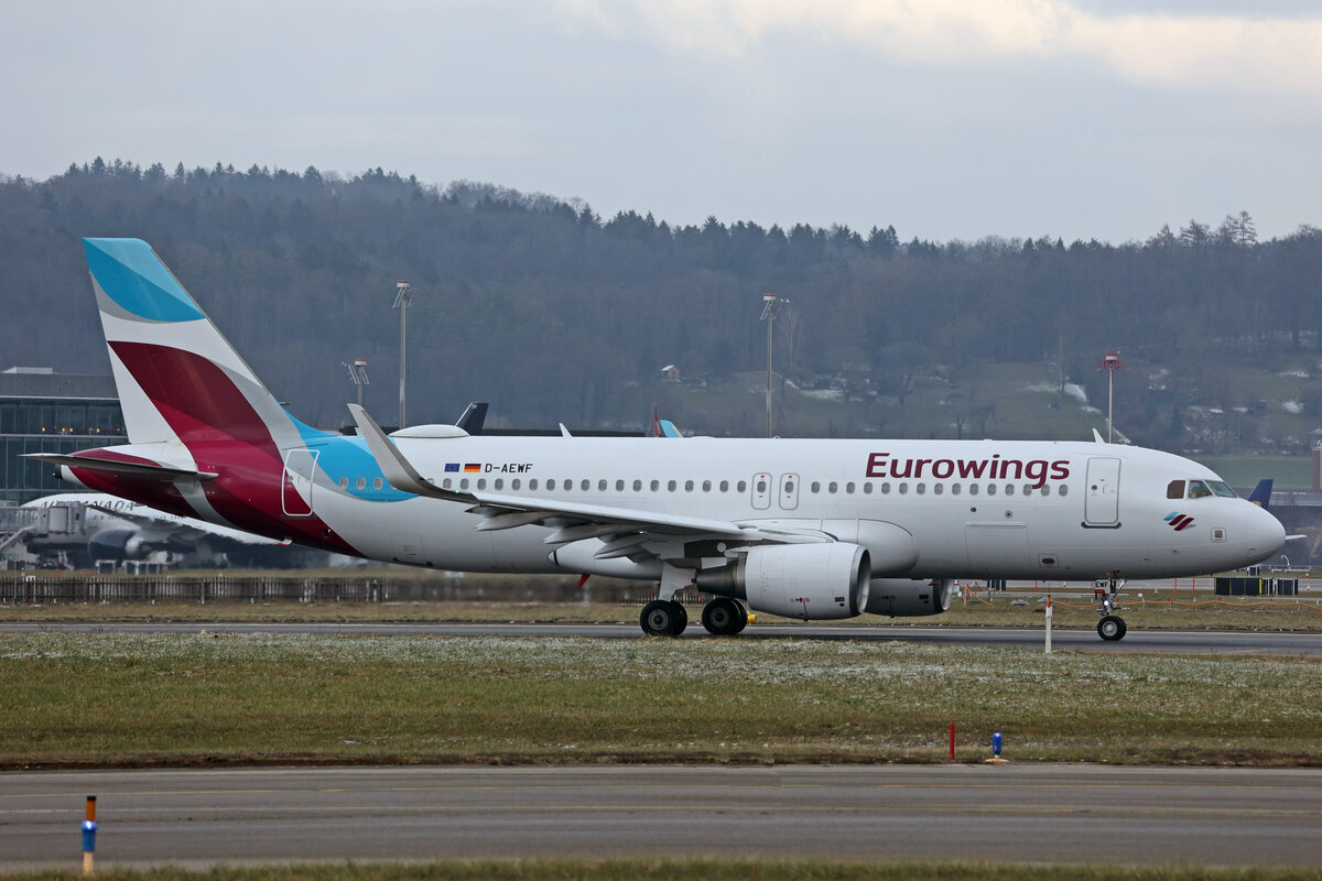 Eurowings, D-AEWF, Airbus A320-214, msn: 7087, 15.Januar 2024, ZRH Zürich, Switzerland.