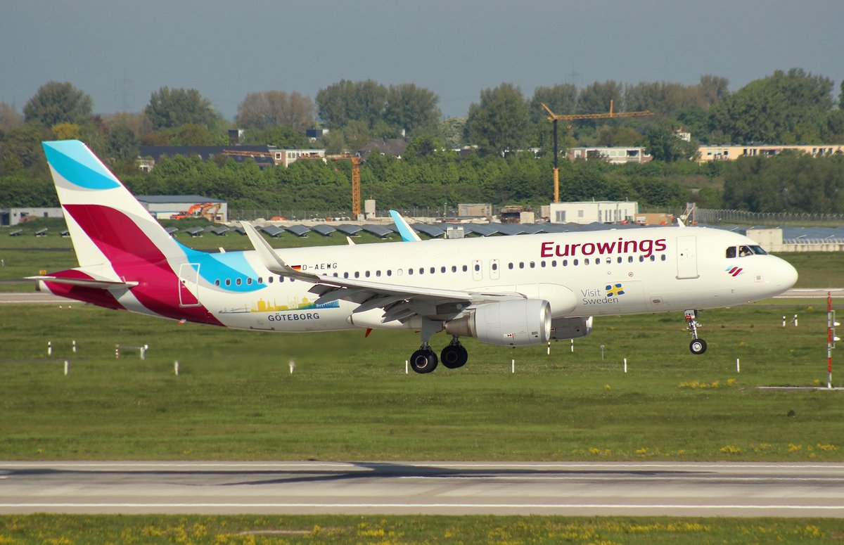 Eurowings, D-AEWG, MSN 7121, Airbus A 320-214 (SL), 06.05.2017, DUS-EDDL, Düsseldorf, Germany (Sticker: visit of Sweden -Göteborg) 
