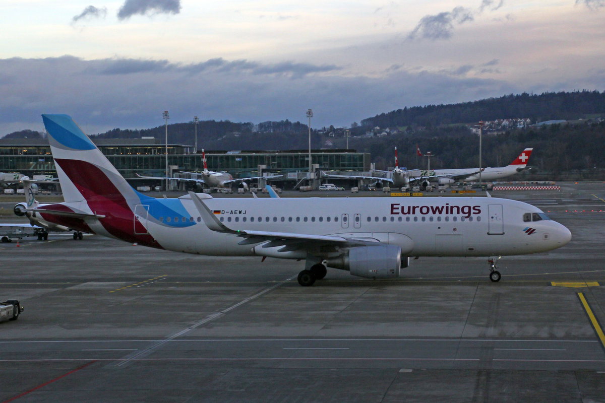 Eurowings, D-AEWJ, Airbus A320-214, msn: 7216, 30.Januar 2019, ZRH Zürich, Switzerland.