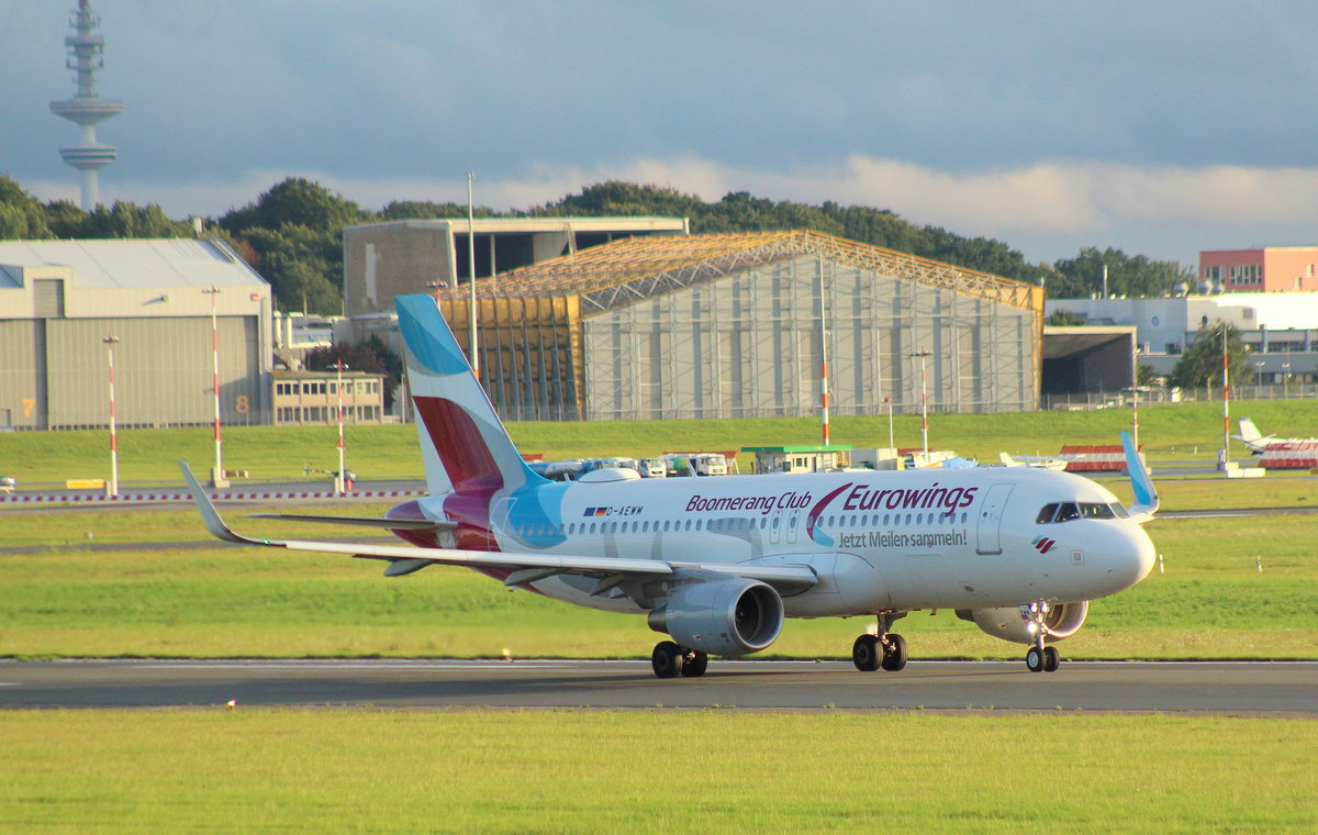 Eurowings, D-AEWM, MSN 7259, Airbus A 320-214 (SL), 20.08.2017, HAM-EDDH, Hamburg, Germany (Boomerang Club livery) 