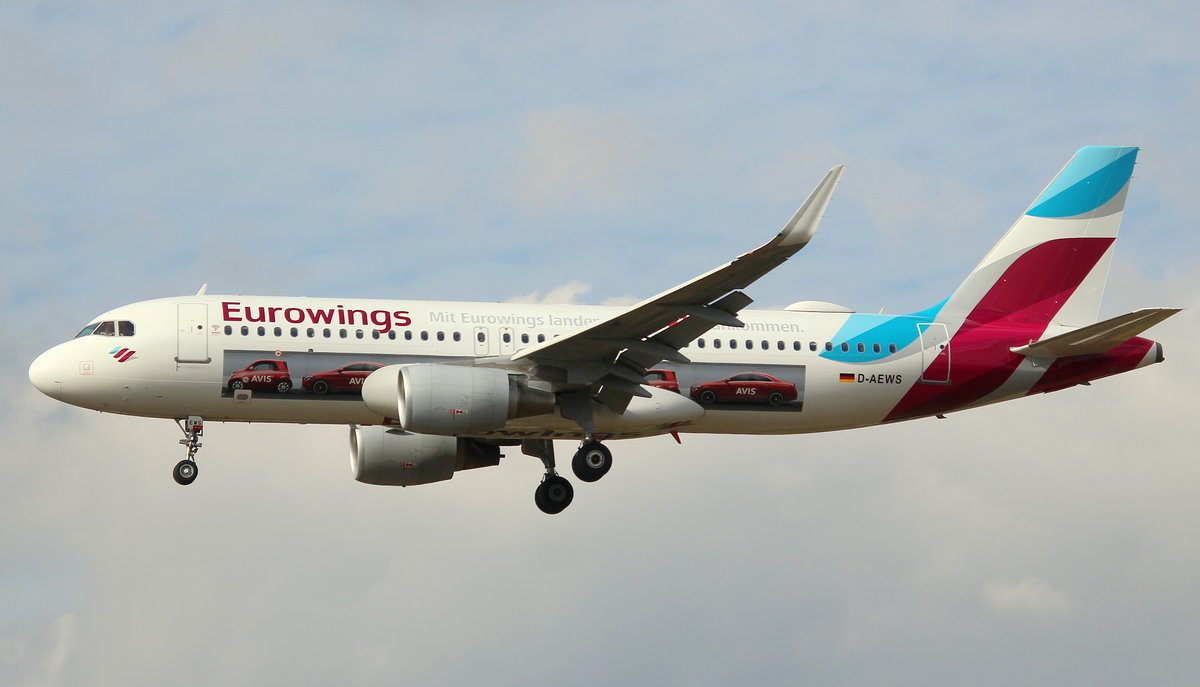 Eurowings, D-AEWS, MSN 7439, Airbus A 320-214(SL), 30.09.2018, HAM-EDDH, Hamburg (AVIS livery) 